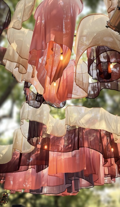 Tonal canopy panels catching the setting sun